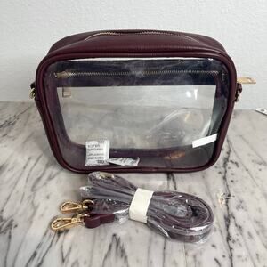 Clear Stadium Approved Crossbody Bag Maroon Burgundy NFL Concert Game Day
